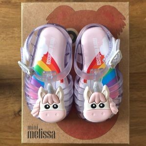 Mini Melissa Unicorn Glass Sandal- Never worn- S5